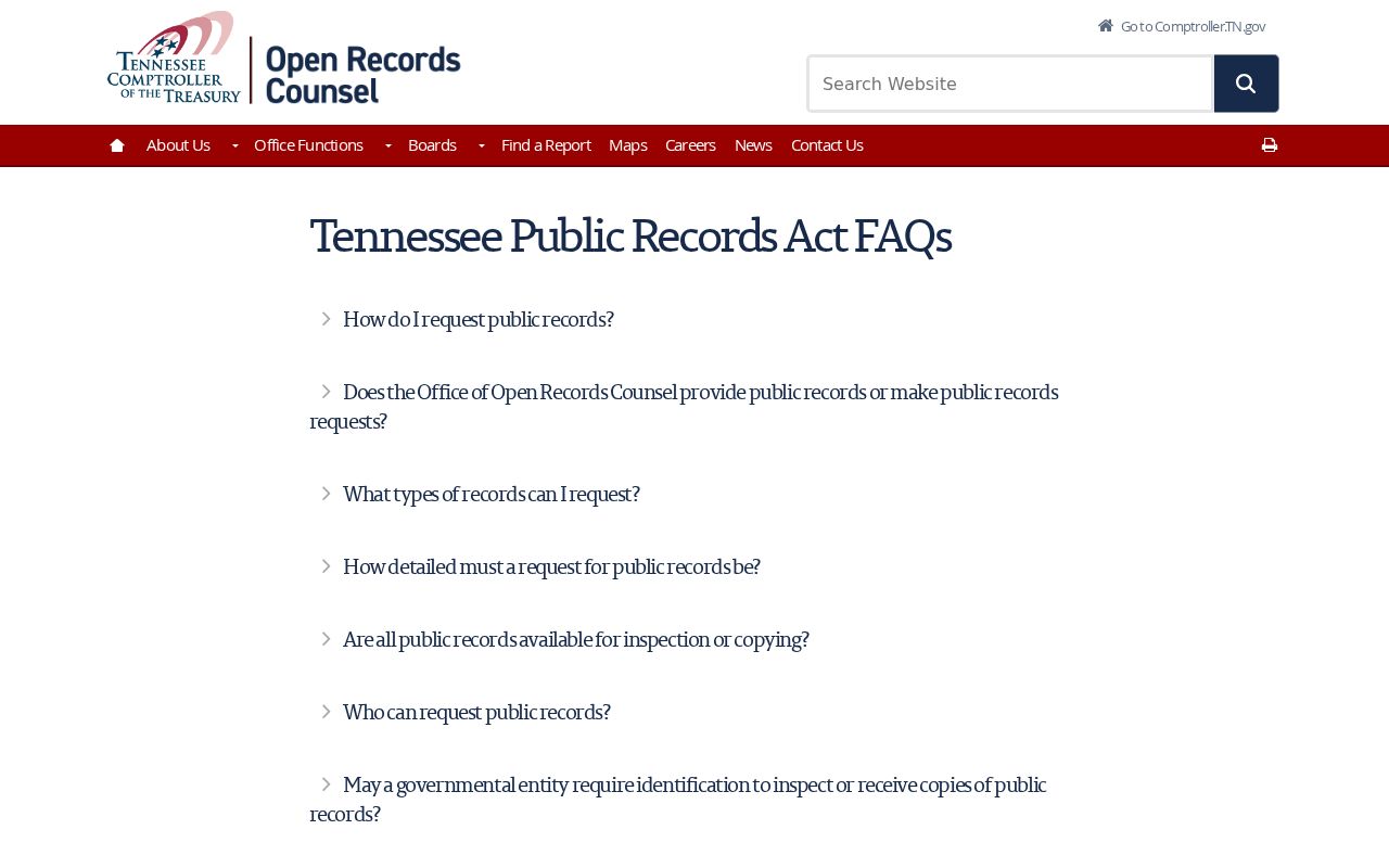 Tennessee public-record request methods for Pickett County warrant records