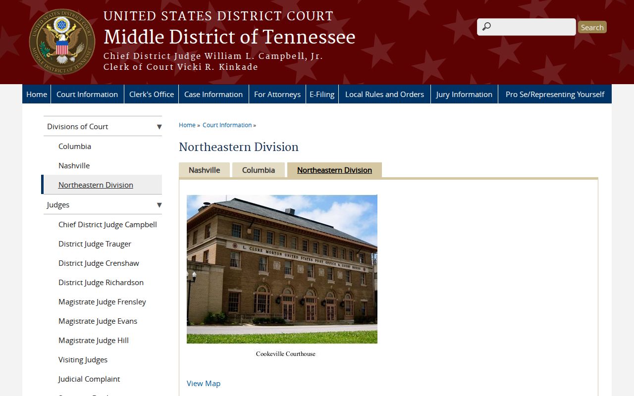Middle District of Tennessee Northeastern Division information for Pickett County federal warrants
