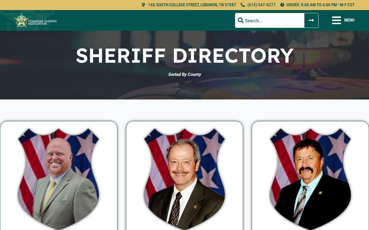 Pickett County Sheriff directory entry for outstanding warrant routing