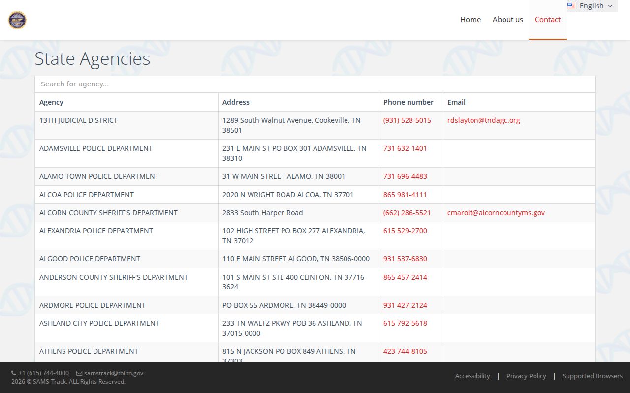 Tennessee state agency information page related to Pickett County warrant routing